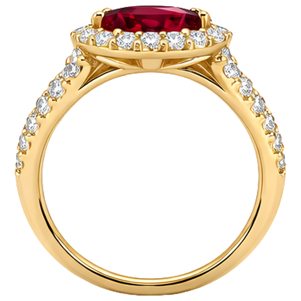 echter marquise rubin 3.50Karat ring Profilansicht