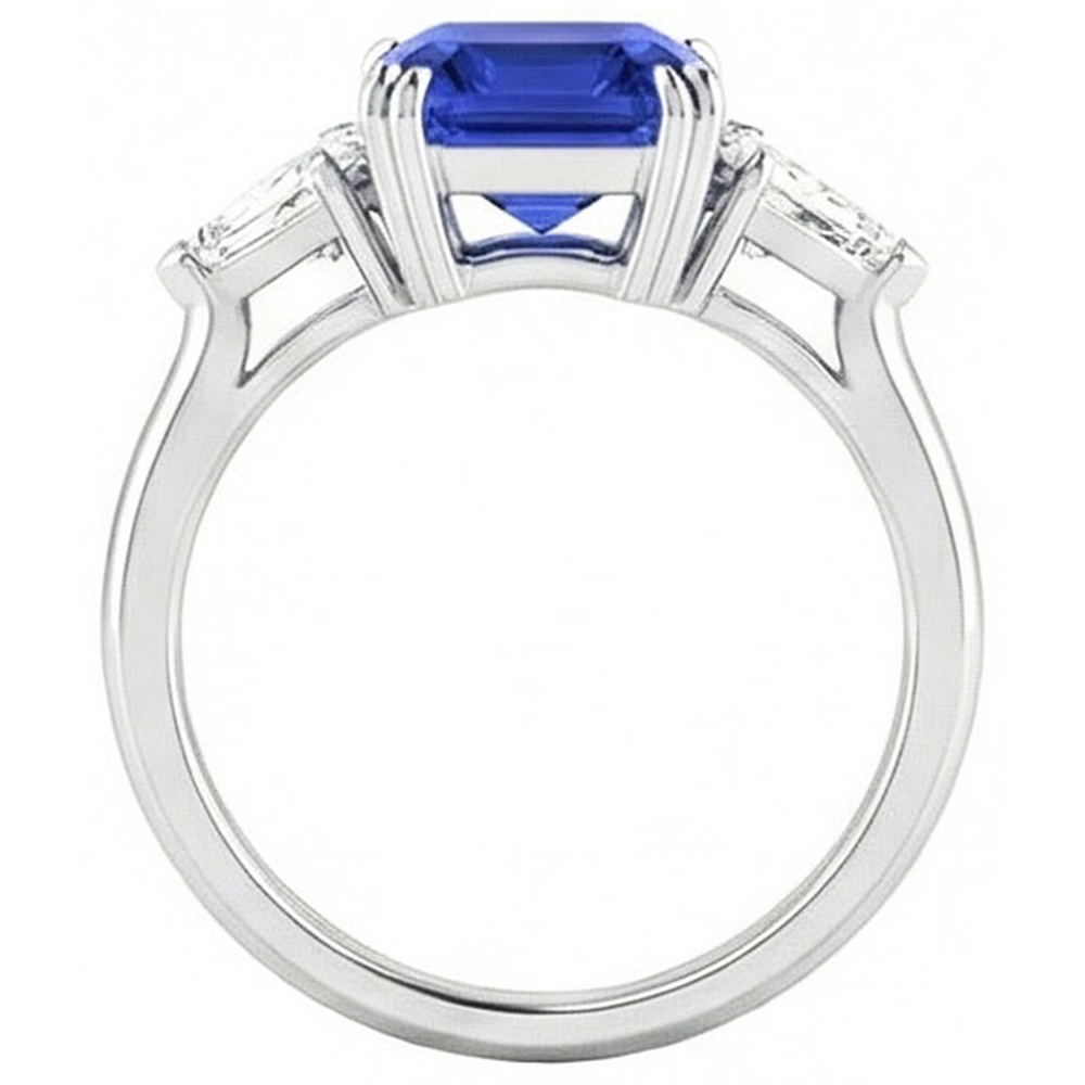 echter asscher diamant 2.50Karat ring auf Weiß