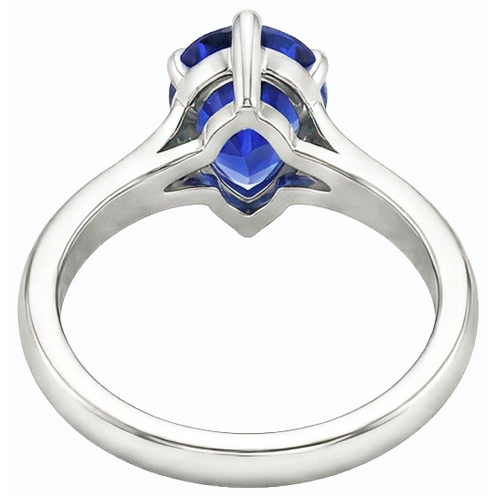 Damen Schmuck Solitaire Birnenschliff Ceylon Saphir Ring 2 Karat