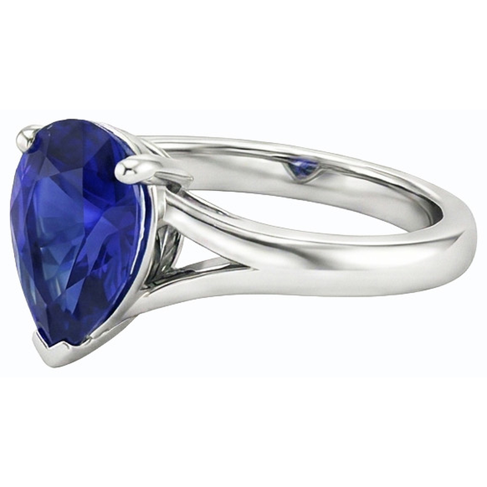 Damen Schmuck Solitaire Birnenschliff Ceylon Saphir Ring 2 Karat