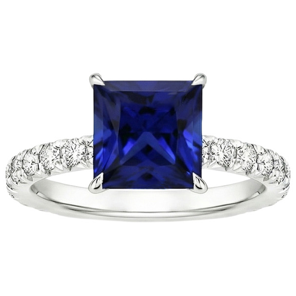echter round diamant 5.5Karat ring Draufsicht