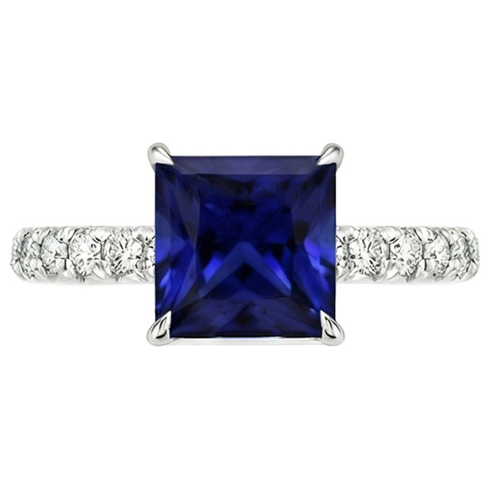 echter round diamant 5.5Karat ring Profilansicht