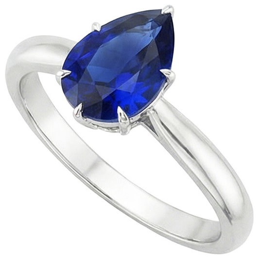 echter pear diamant 4Karat ring Seitenansicht
