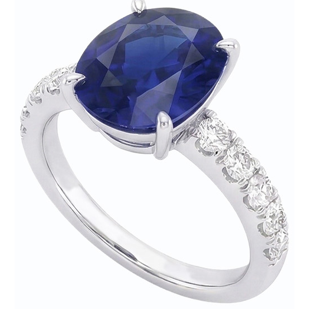 echter oval diamant 5.50Karat ring Vorderansicht