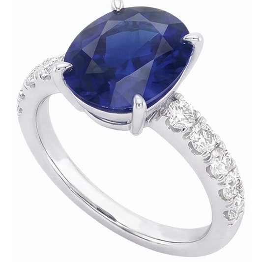 echter oval diamant 5.50Karat ring Vorderansicht