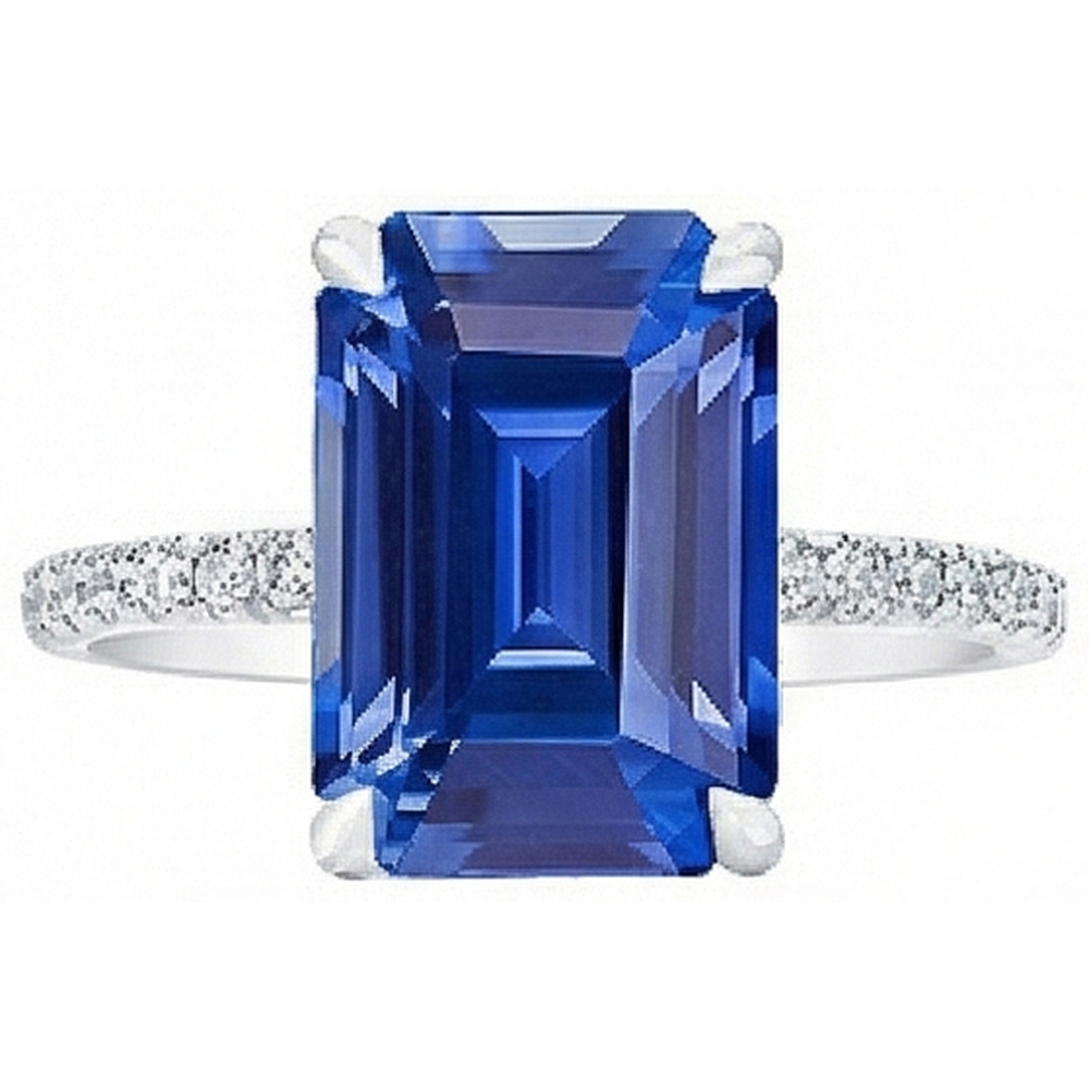 echter baguette diamant 5Karat ring Detailansicht