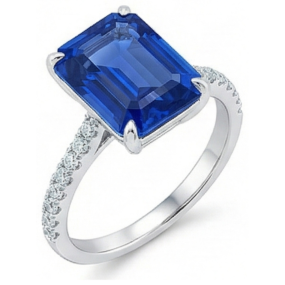 echter baguette diamant 5Karat ring Draufsicht