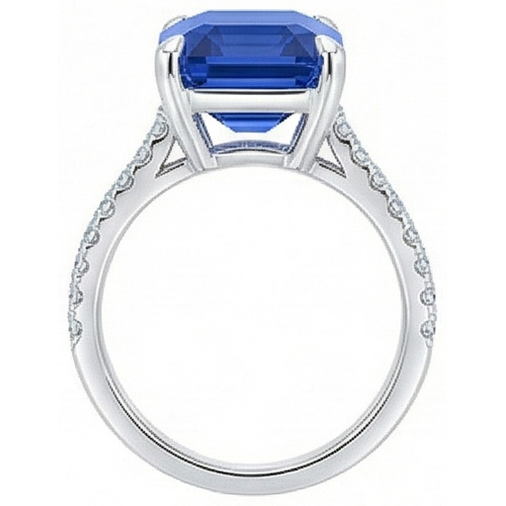echter baguette diamant 5Karat ring auf Weiß