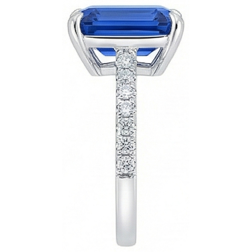 echter baguette diamant 5Karat ring Profilansicht