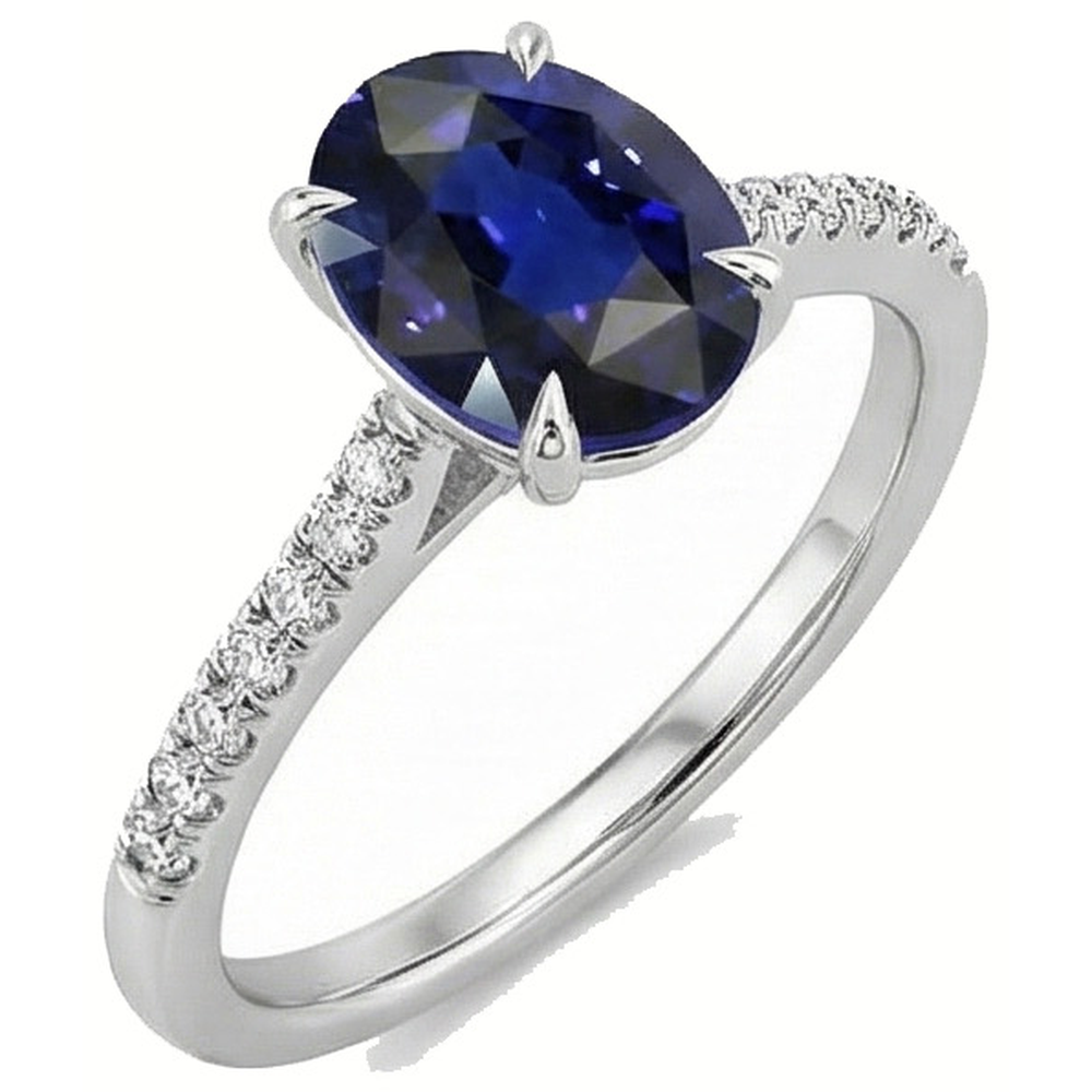 echter oval diamant 3.50Karat ring Draufsicht