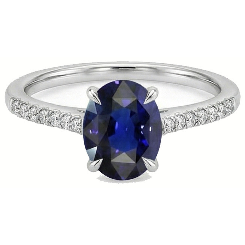 echter oval diamant 3.50Karat ring Profilansicht