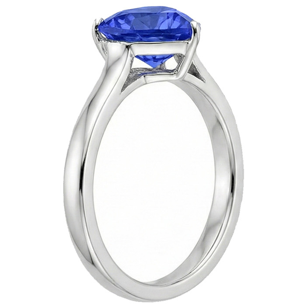 Damen Solitärring Herz Hellblauer Saphir 14K Gold 2 Karat