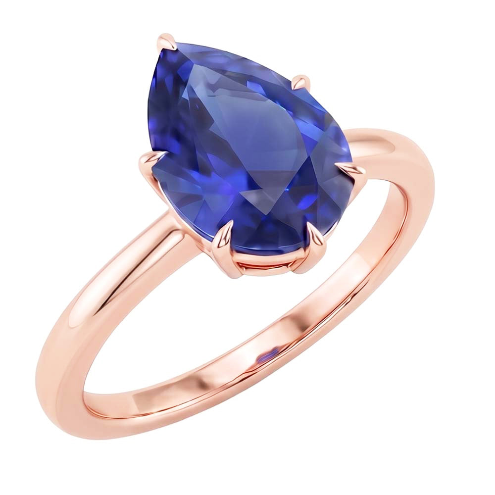 echter pear diamant 4Karat ring Vorderansicht