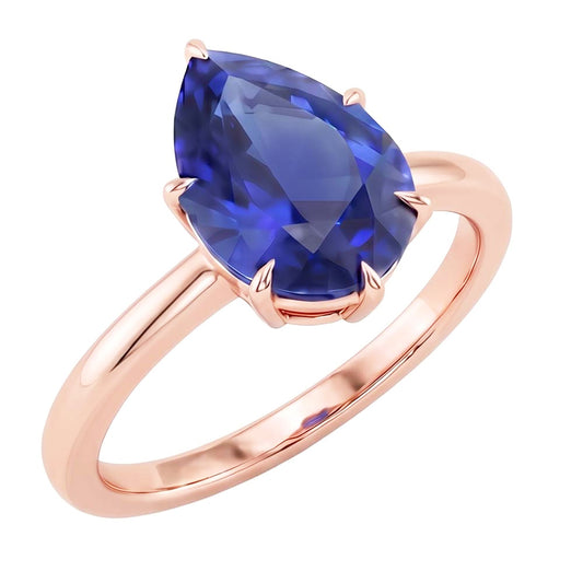 echter pear diamant 4Karat ring Vorderansicht