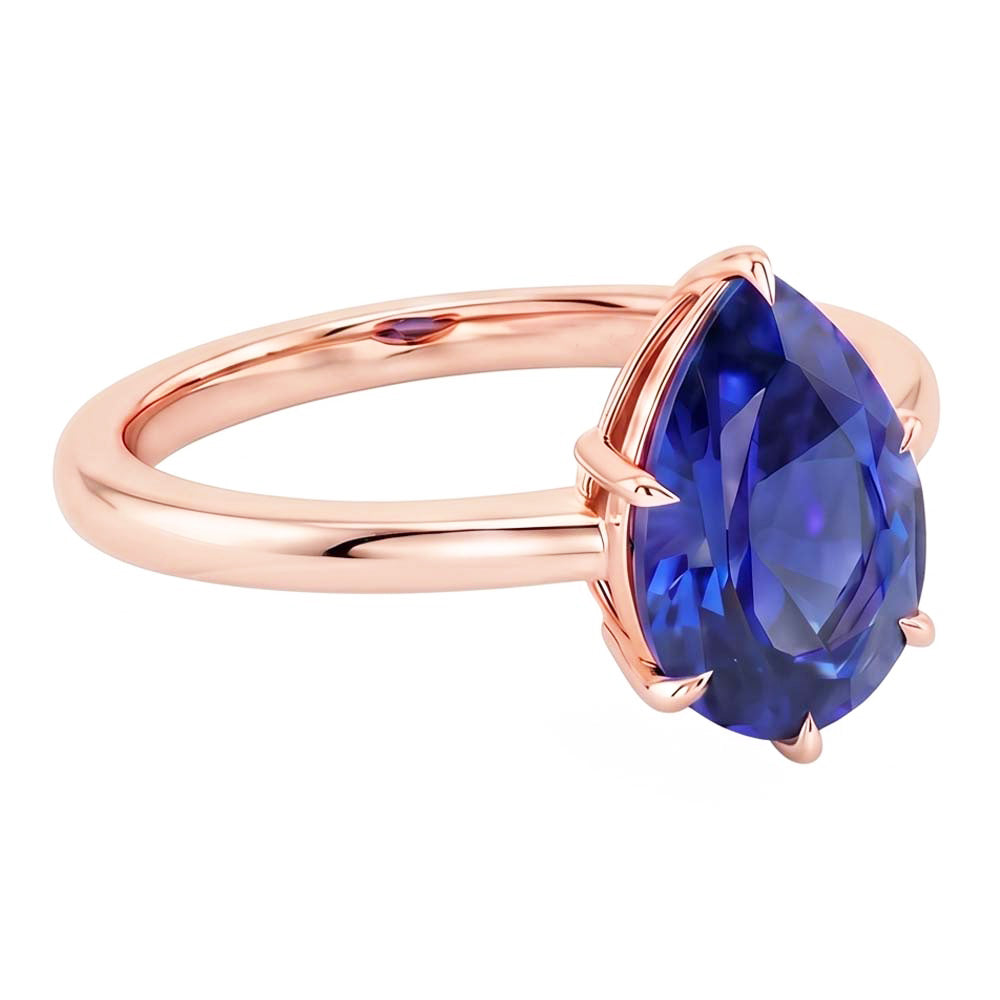 echter pear diamant 4Karat ring Draufsicht