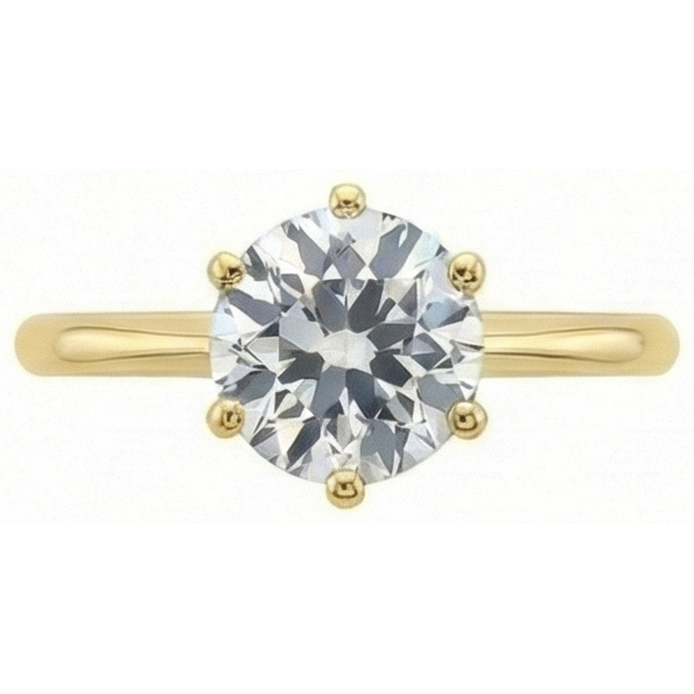 echter round diamant 1.50Karat ring Draufsicht