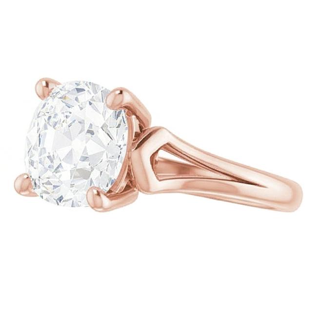 echter round diamant 3.50Karat ring Profilansicht