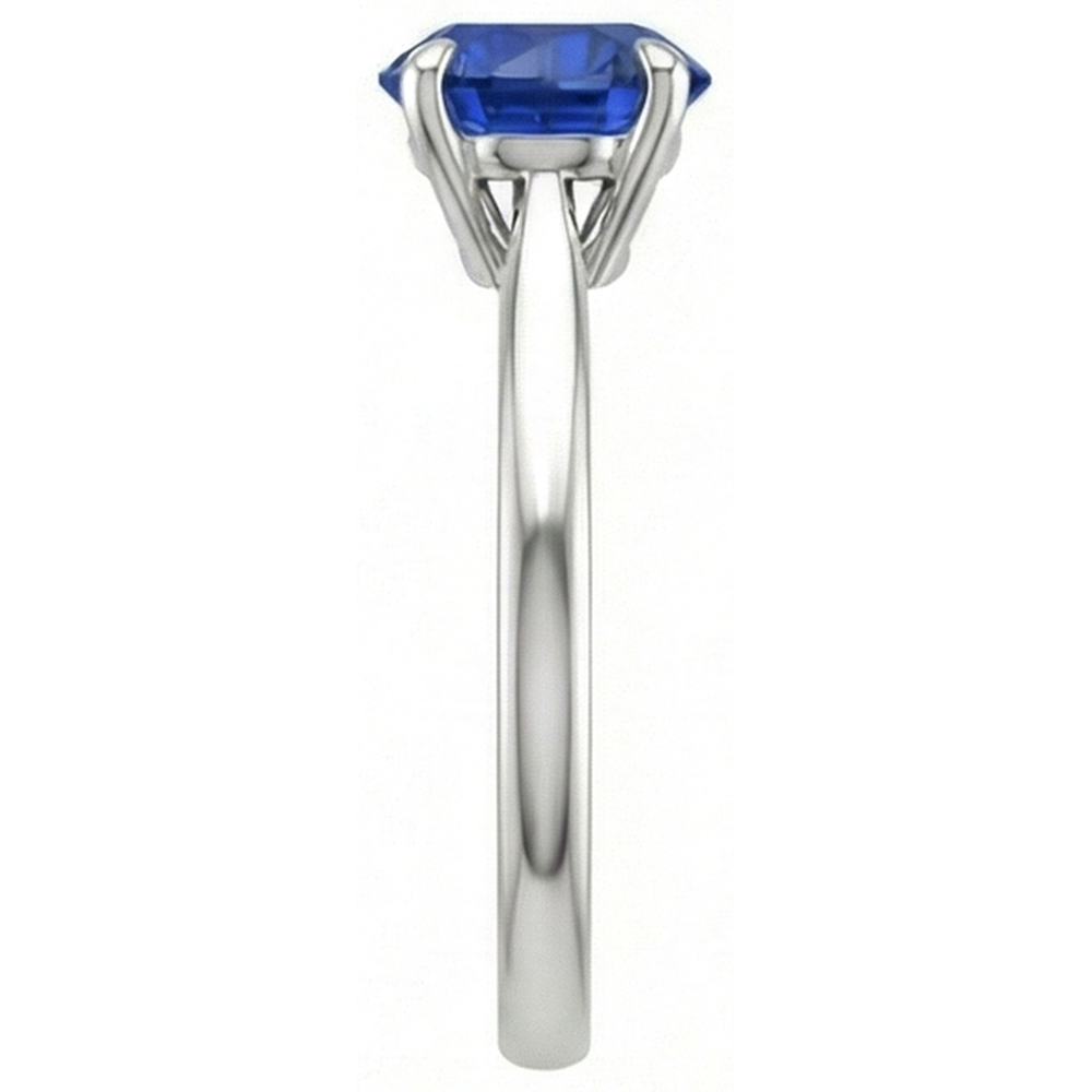 Damen Solitärring echter blauer Saphir 2 Karat Klauen-Zinken-Set