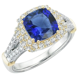 Echter Diamant Ring 3.25 Karat - 14K Bicolor Gold