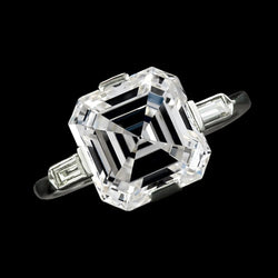 Damen 3 Steine Asscher & Baguette Natürliche Diamantring 8,75 Karat Gold