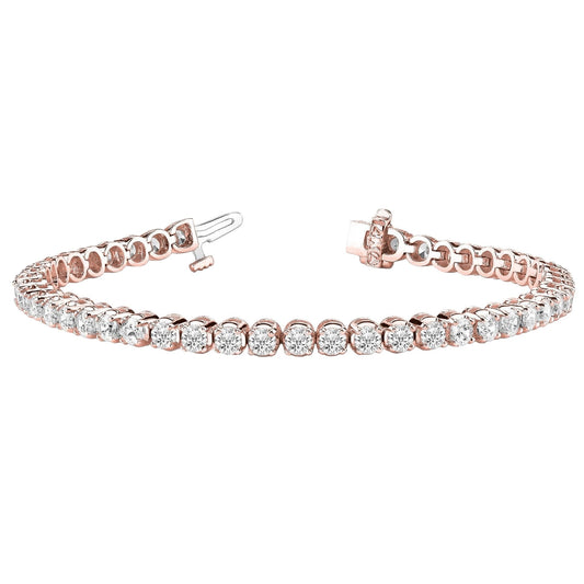 Damen Echt Diamanten Tennisarmband Rund 7.50 Karat Roségold