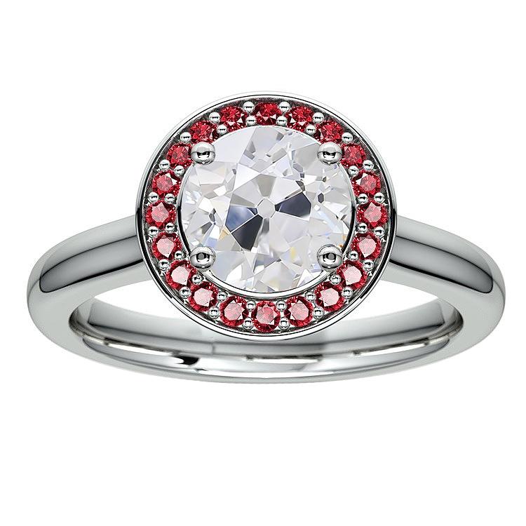 Damen Halo Ring Rund Alter Bergmann Echt Diamant Rosa Saphir 4.50 Karat