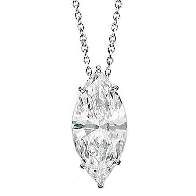 echter marquise diamant 2Karat anhänger Vorderansicht