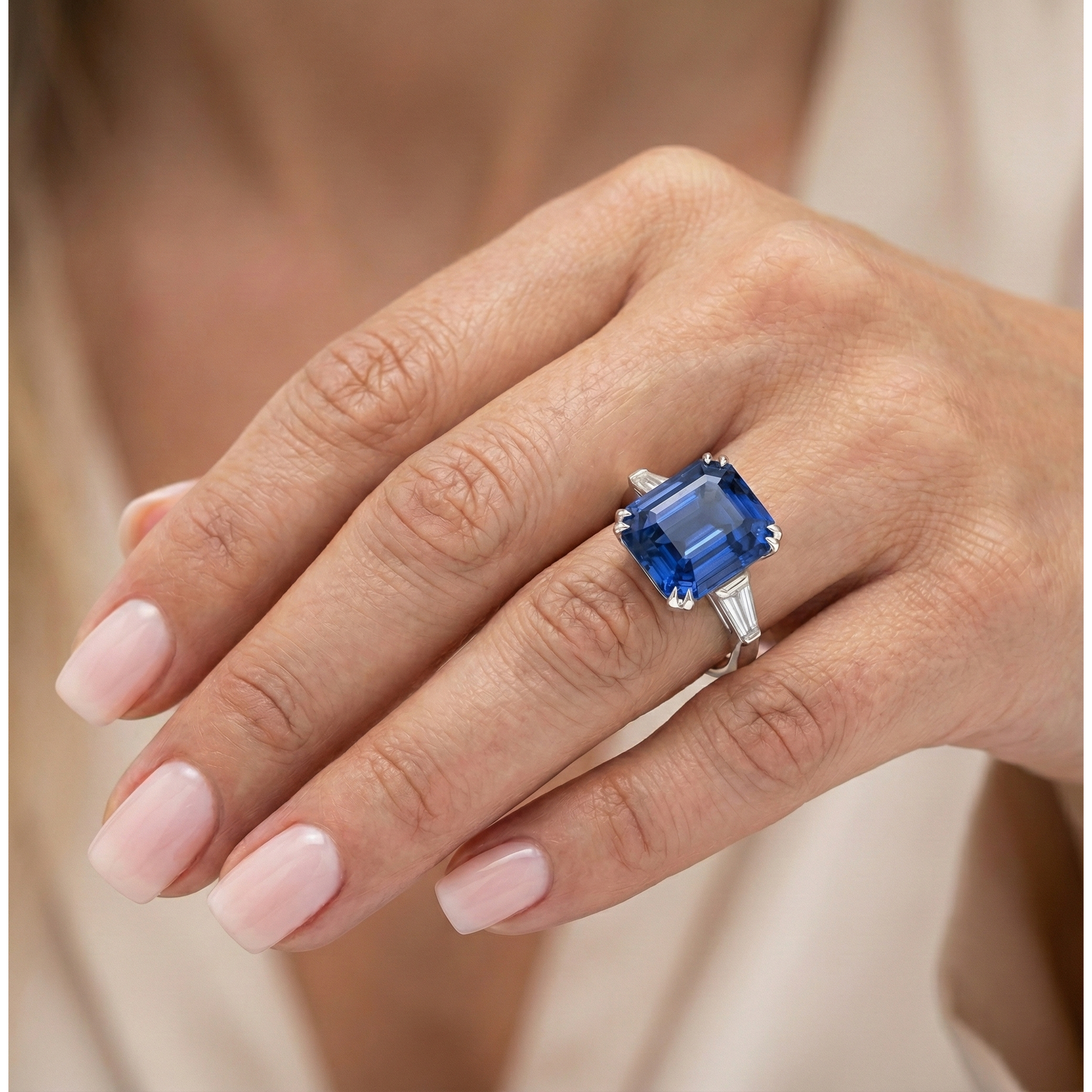 echter baguette diamant 4.50Karat ring mit Diamantbesatz