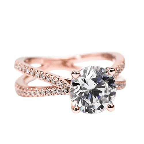 Damen Runder Verlobungs Echt Diamant Ring 3 Karat