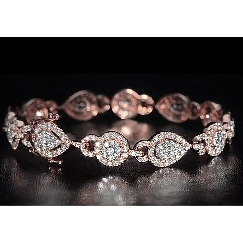 Damen Tennis Armband 10 Karat Natürliche Diamant Roségold Schmuck