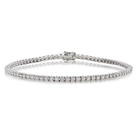 Damen Tennisarmband 5,60 Ct Runder Echt Diamant Weißgold 14K