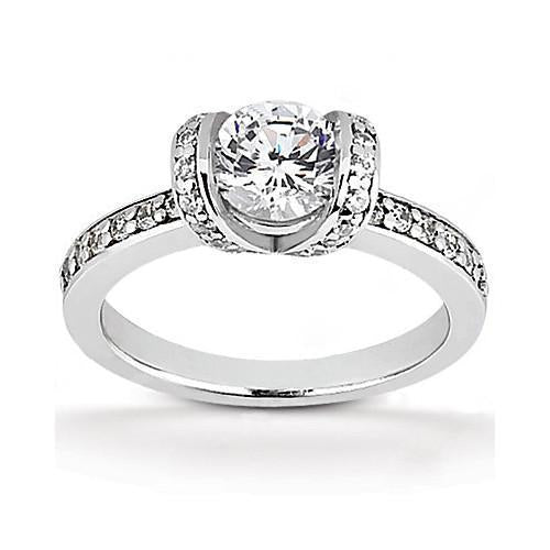 Damen Echt Aus der Erde Abgebauter Natürlicher Diamant-Verlobungsring Weißgold 14K 1,41 ct. Neu