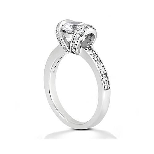 Damen Echt Aus der Erde Abgebauter Natürlicher Diamant-Verlobungsring Weißgold 14K 1,41 ct. Neu