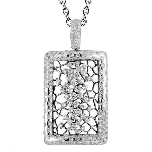 Damen Echt Diamant Anhänger 4.09 Karat Weißgold 14K