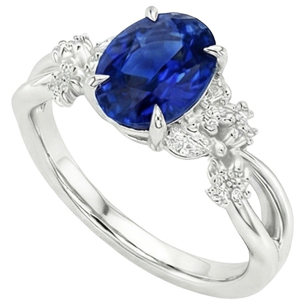 echter oval diamant 3.50Karat ring Seitenansicht