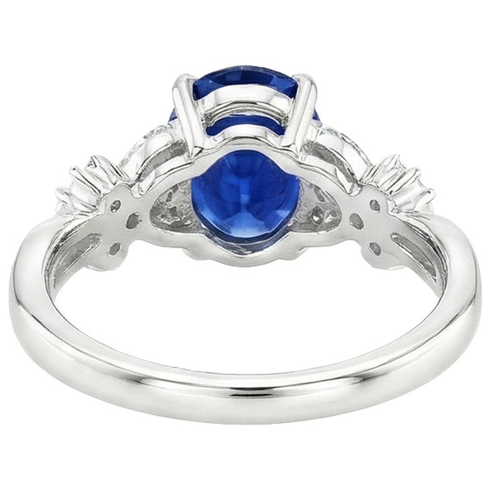 echter oval diamant 3.50Karat ring Draufsicht