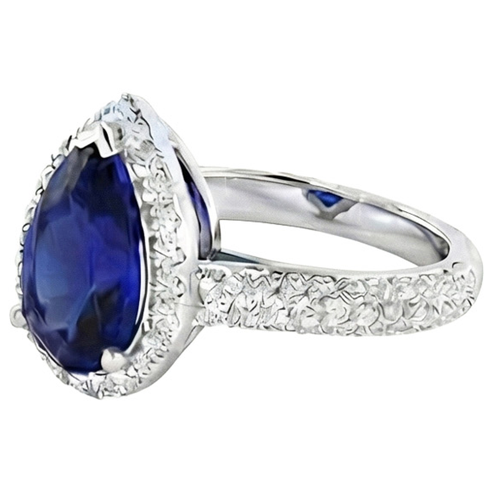echter round diamant 4Karat ring Profilansicht