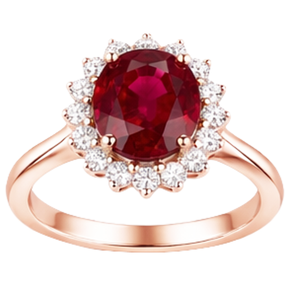 echter oval rubin 14Karat ring Seitenansicht