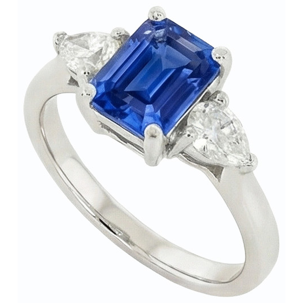 echter pear diamant 2Karat ring Seitenansicht
