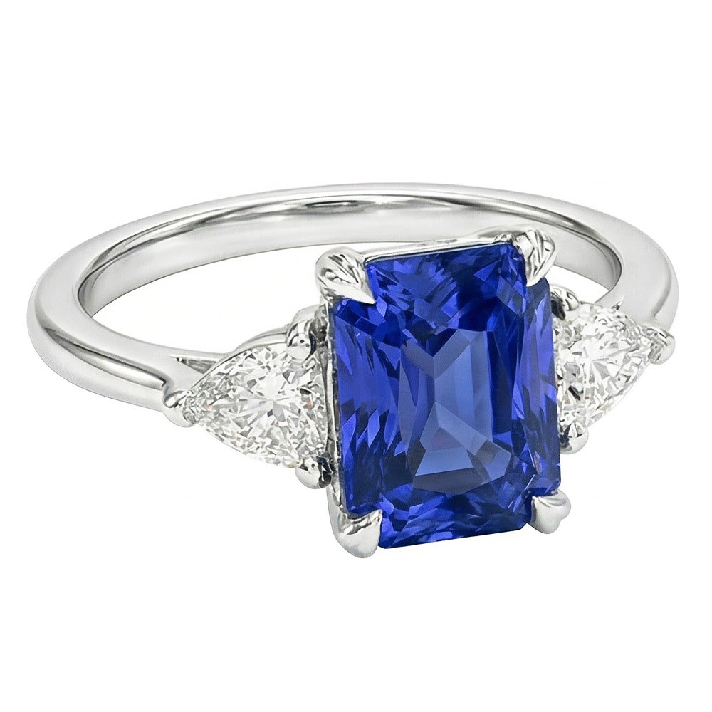 echter radiant diamant 2.25Karat ring Seitenansicht