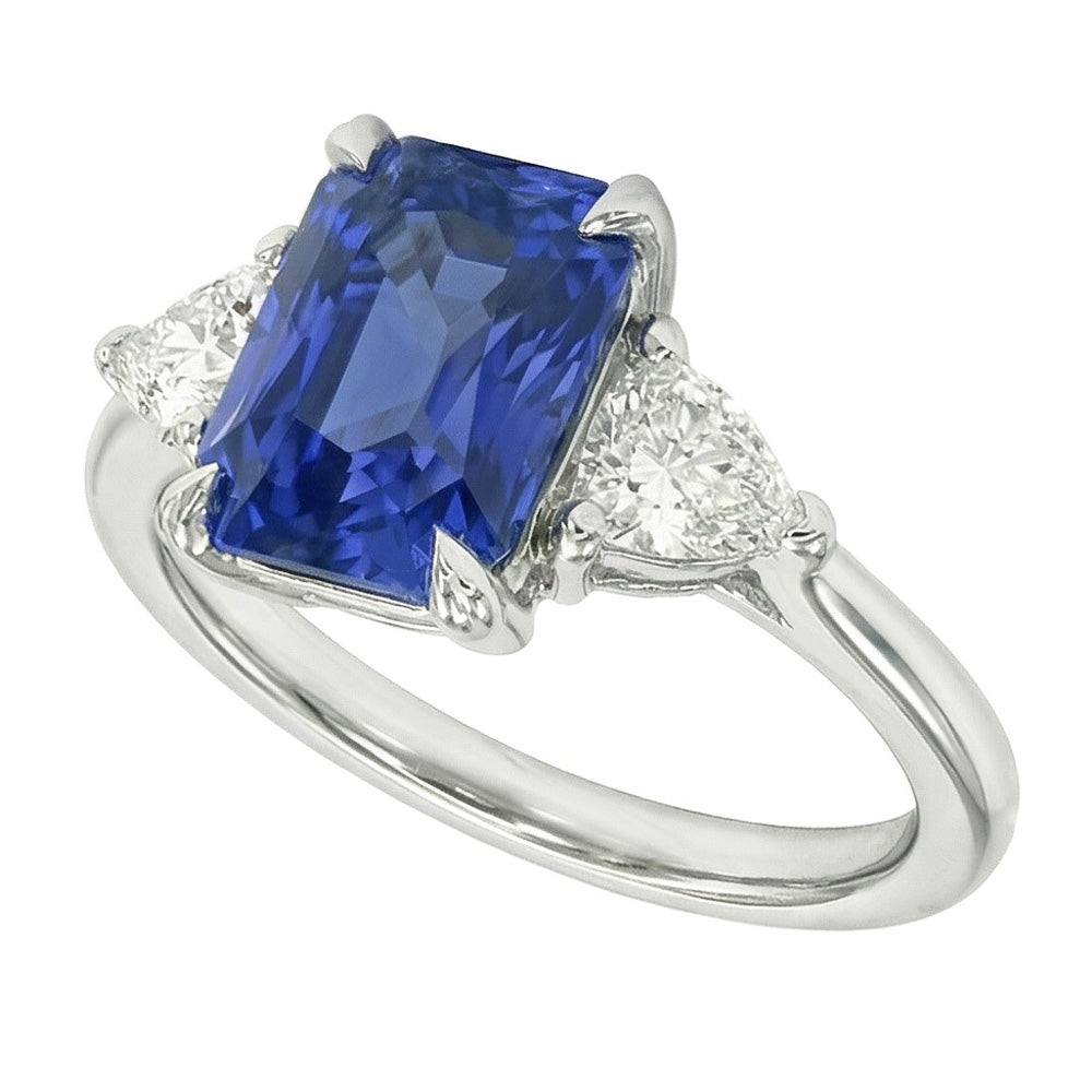 echter radiant diamant 2.25Karat ring Draufsicht