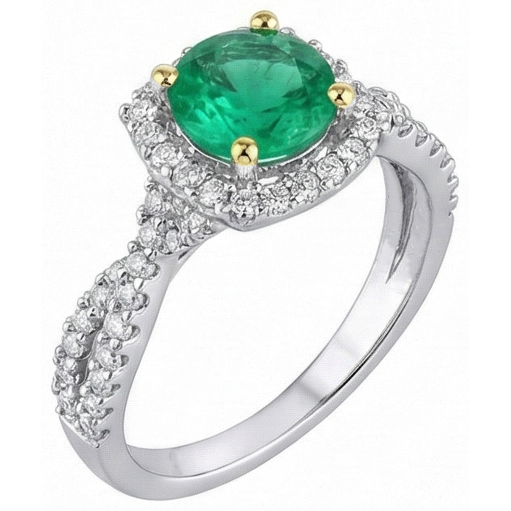 Schimmernder Edelstein-Ring 2 Karat – Frontansicht