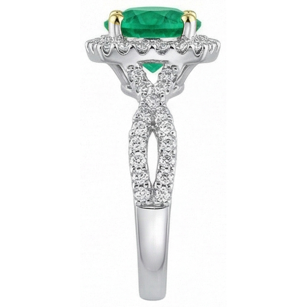 Schimmernder Edelstein-Ring 2 Karat – Profilansicht