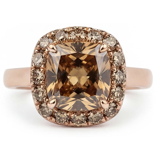 Designer Halo-Ring mit Wüsten-Diamant Diamant – 2 Karat