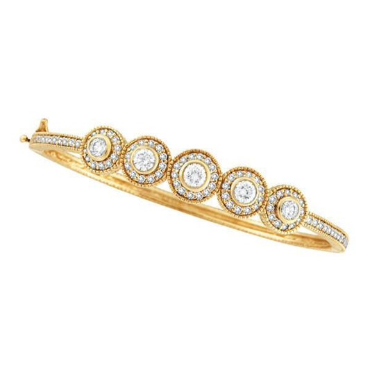 Designer Natürliche Diamant Armreif Gelbgold 14K 2,57 Karat