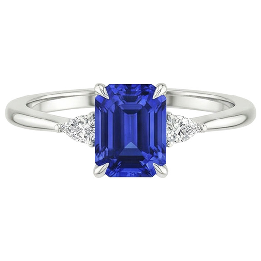 echter pear diamant 3.25Karat ring Profilansicht