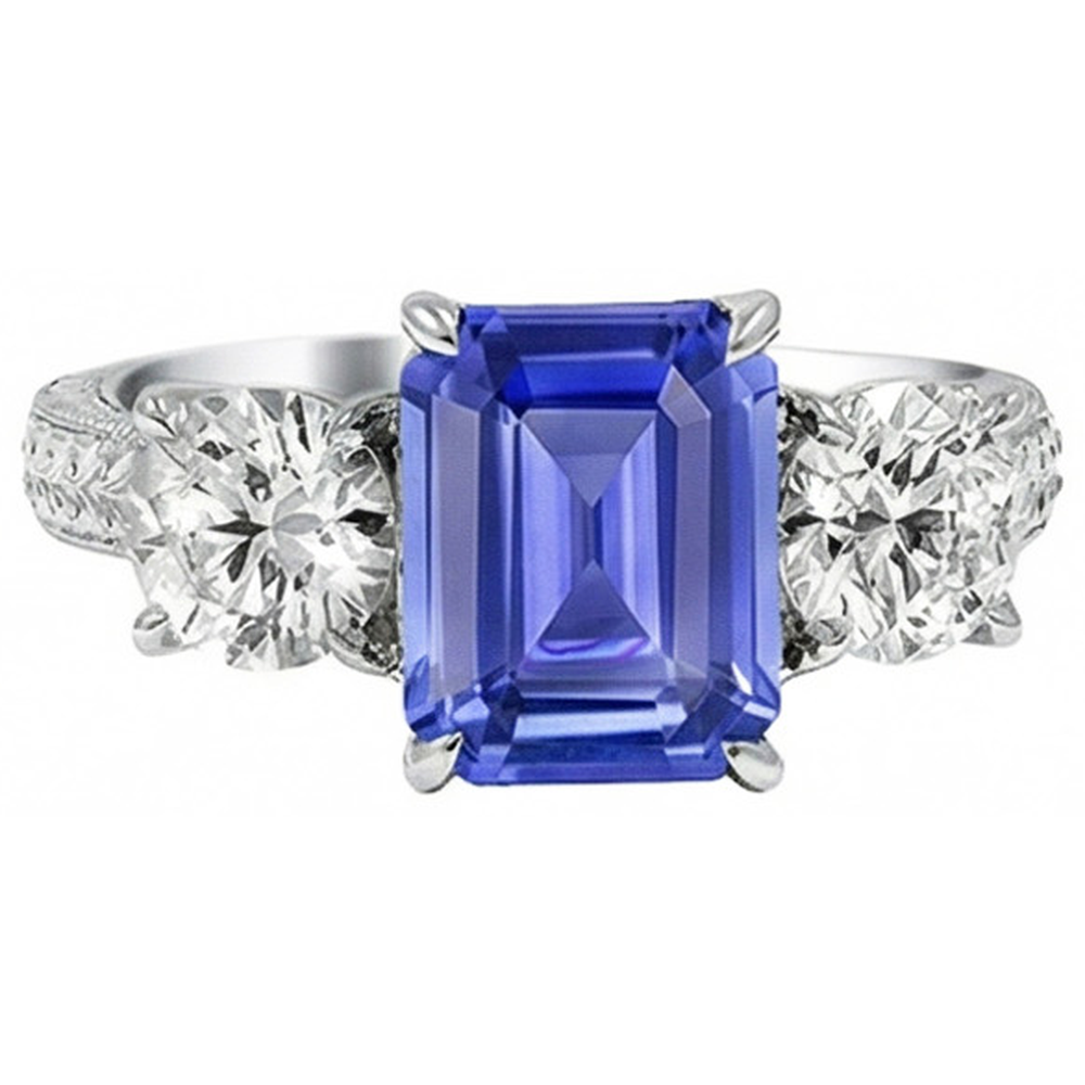 echter baguette diamant 3Karat ring Vorderansicht