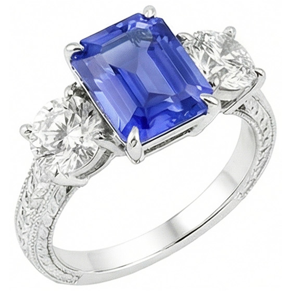 echter baguette diamant 3Karat ring Seitenansicht