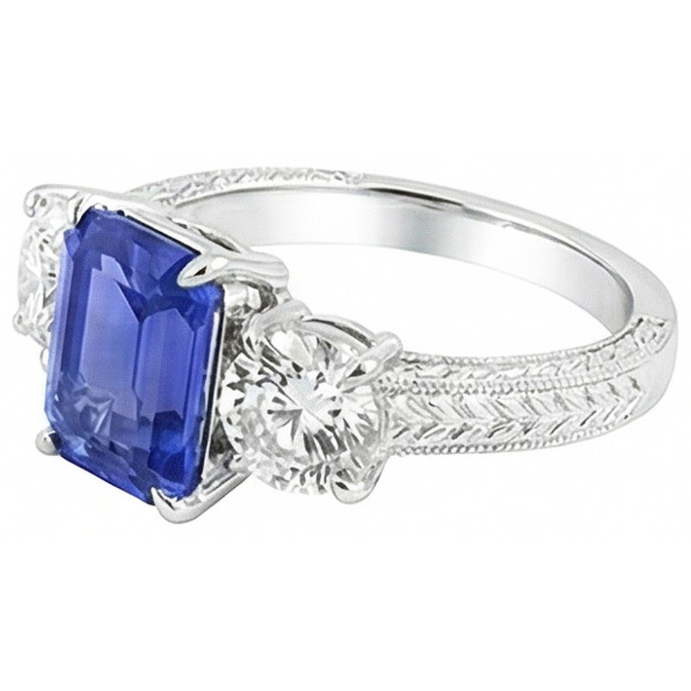 echter baguette diamant 3Karat ring Detailansicht