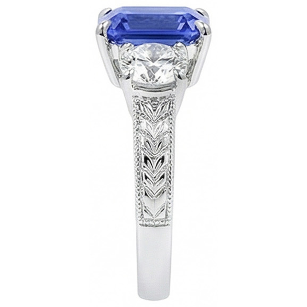 echter baguette diamant 3Karat ring Draufsicht